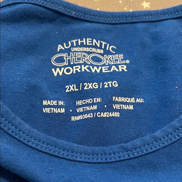 Cherokee Authentic Blue Workwear Top - Picture 1 of 2